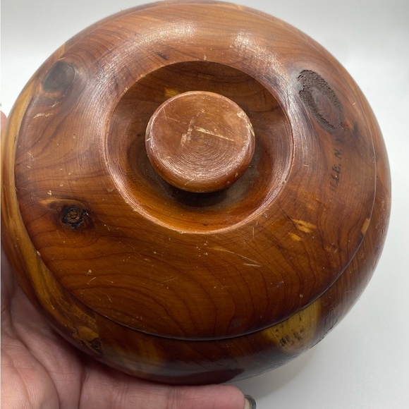 Lathed Wooden Bowl Trinket Dish Vintage - Picture 4 of 8